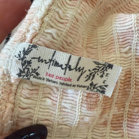 FREE PEOPLE | Intimately Hanna Peach and Pink Floral Smocked Camisole | Medium - Picture 6 of 6